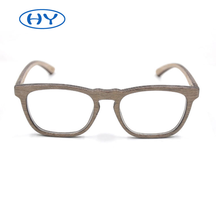 Simple style square wood glasses frame optical lens