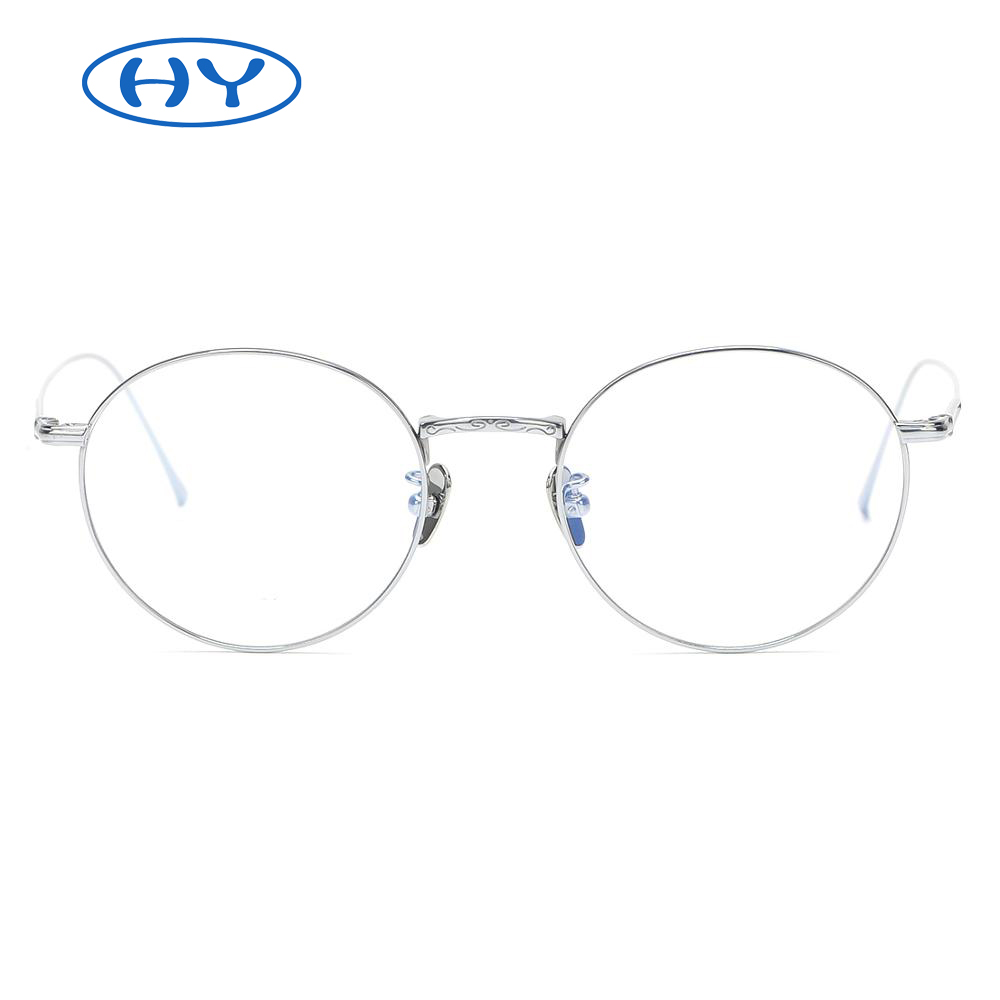 Titanium glasses men and women art oval personality frame