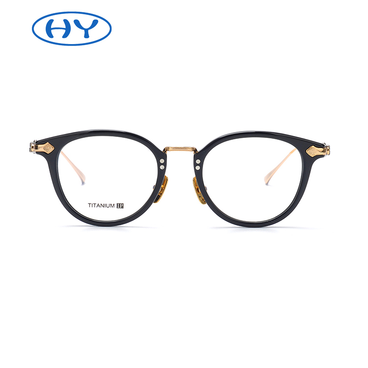 New style cat eye optical glasses acetate and titanium frame