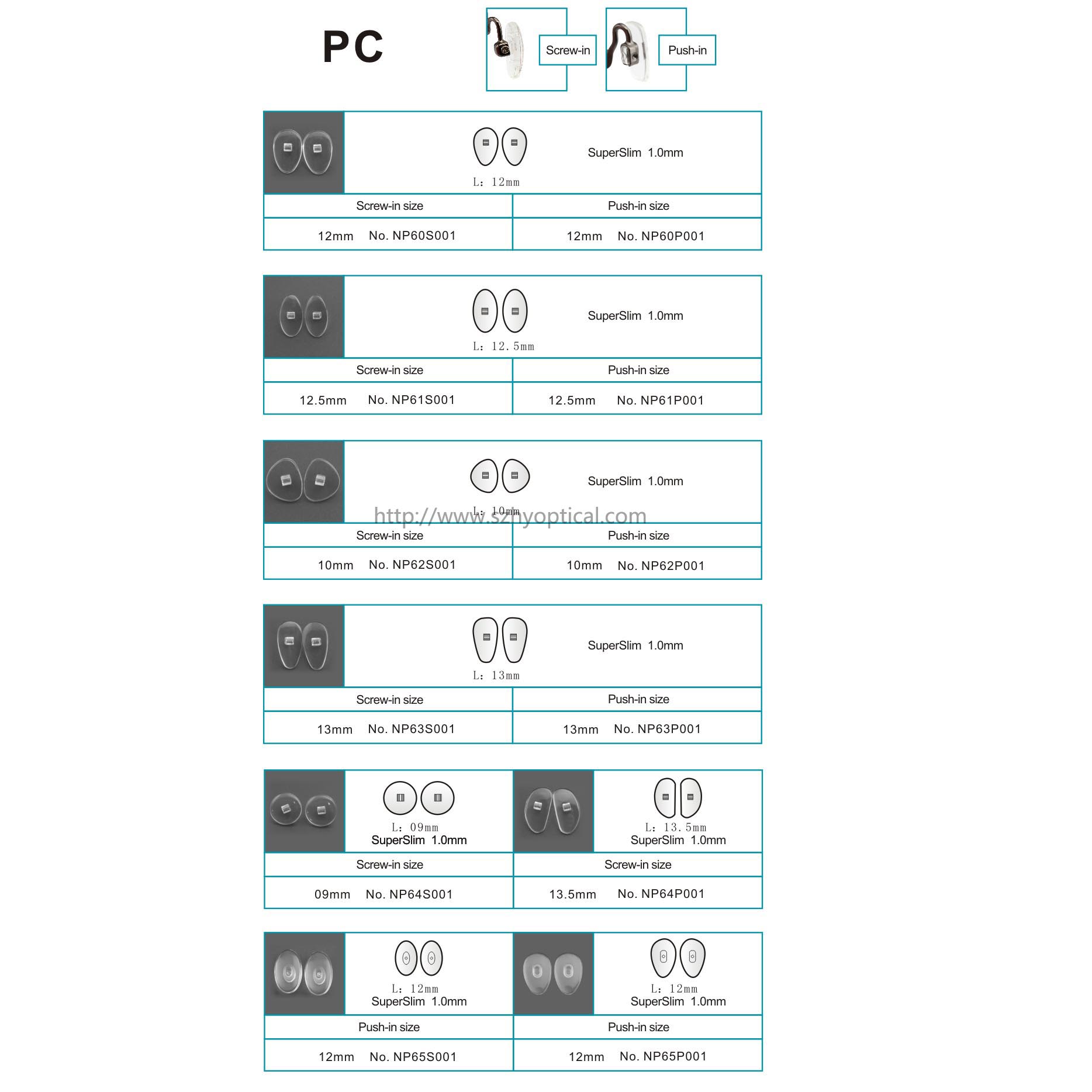 PC nose pads