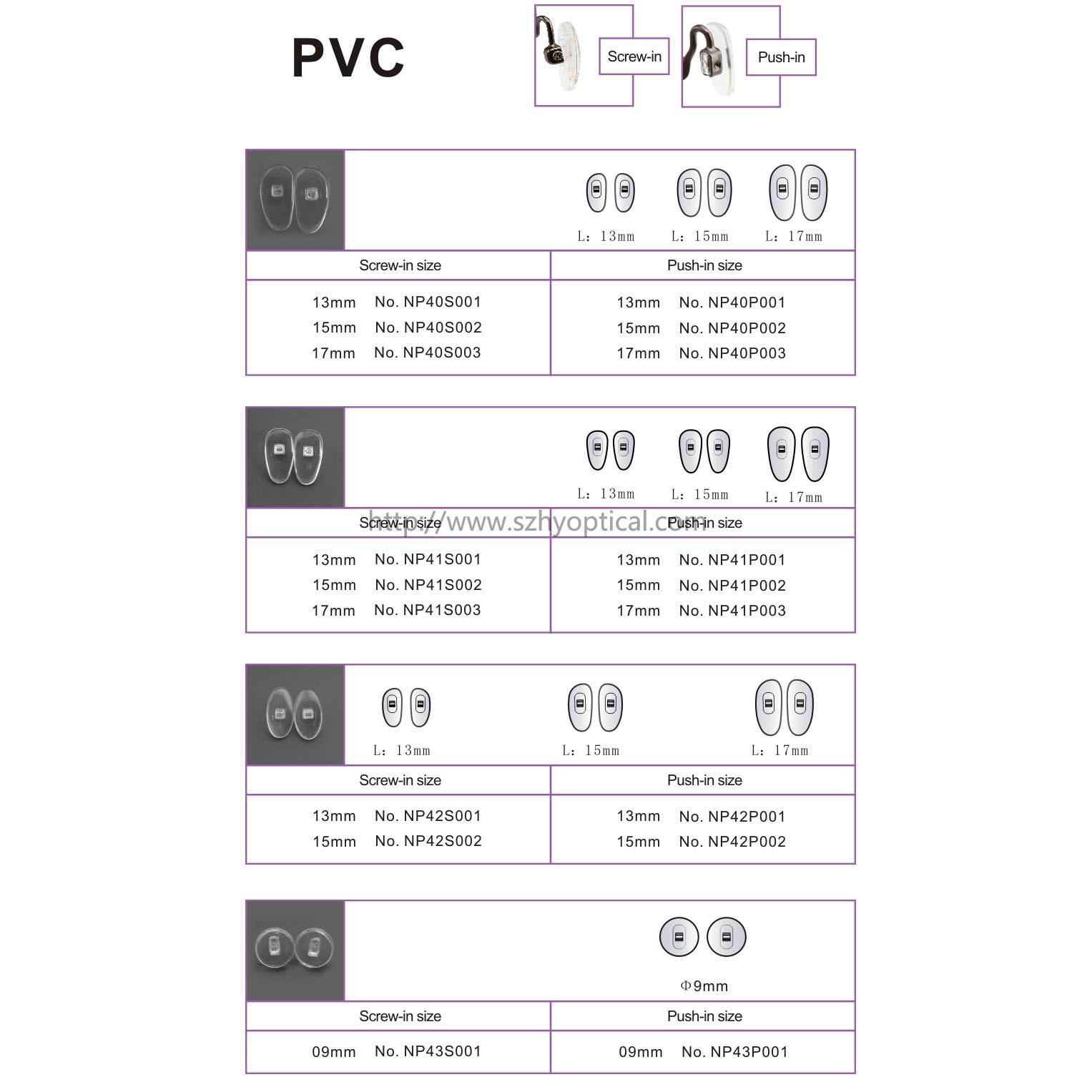 PVC nose pads