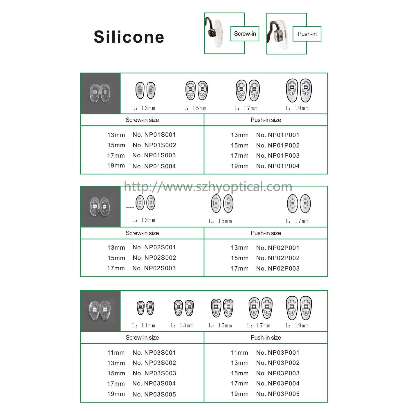 Silicone nose pads