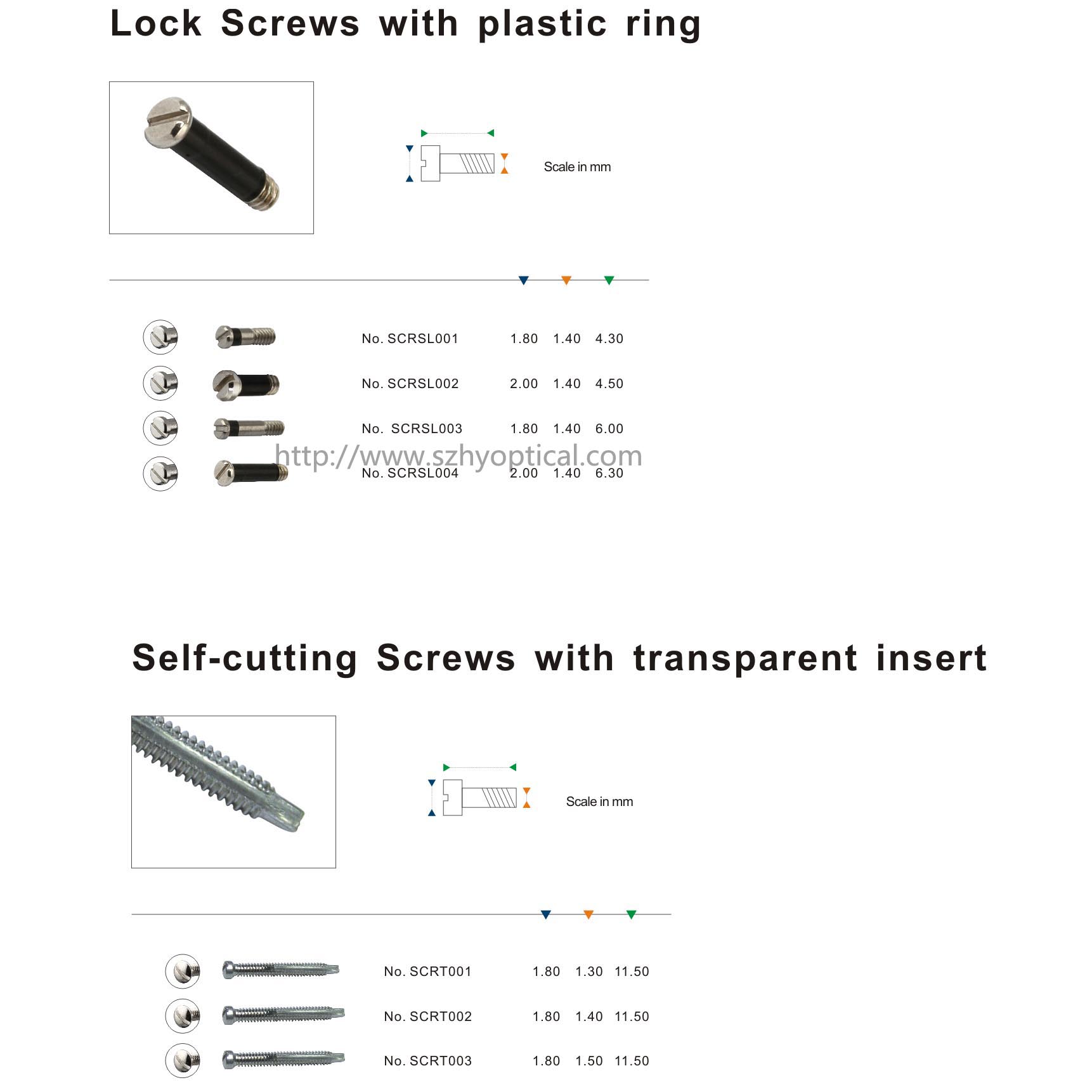 Screws with special coating