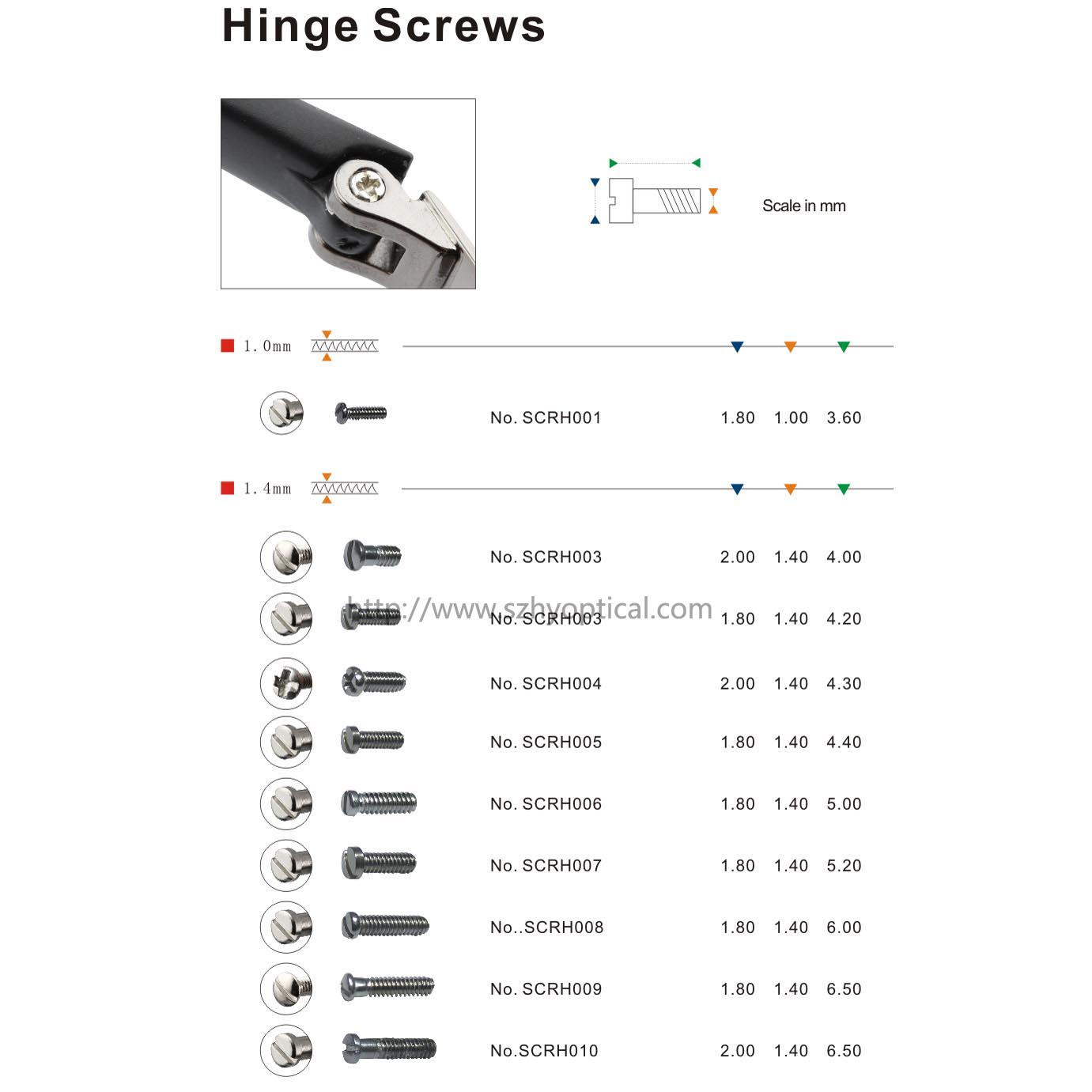Hinge screws