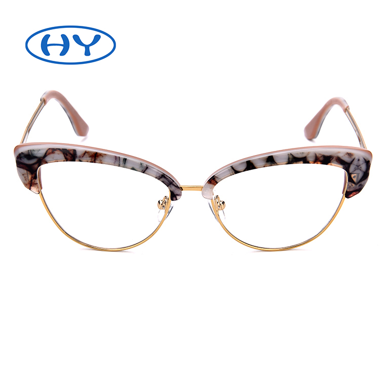 Cat Eye Glasses Half Frame Crystal Non Prescription Eyewear Women
