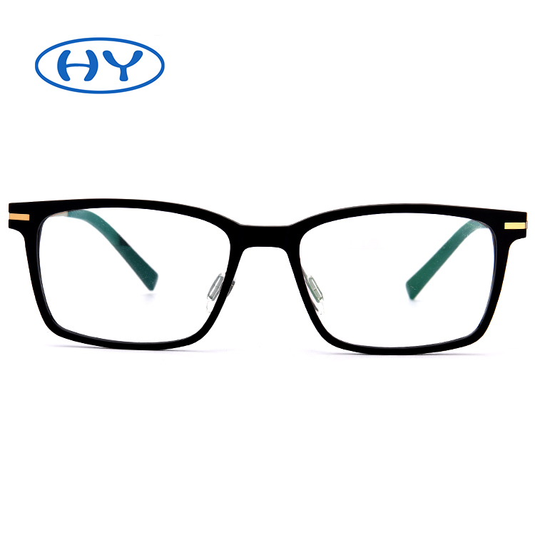 Mens Rectangle Full-Rim Acetate Black Non-Prescription Clear Optical Glasses