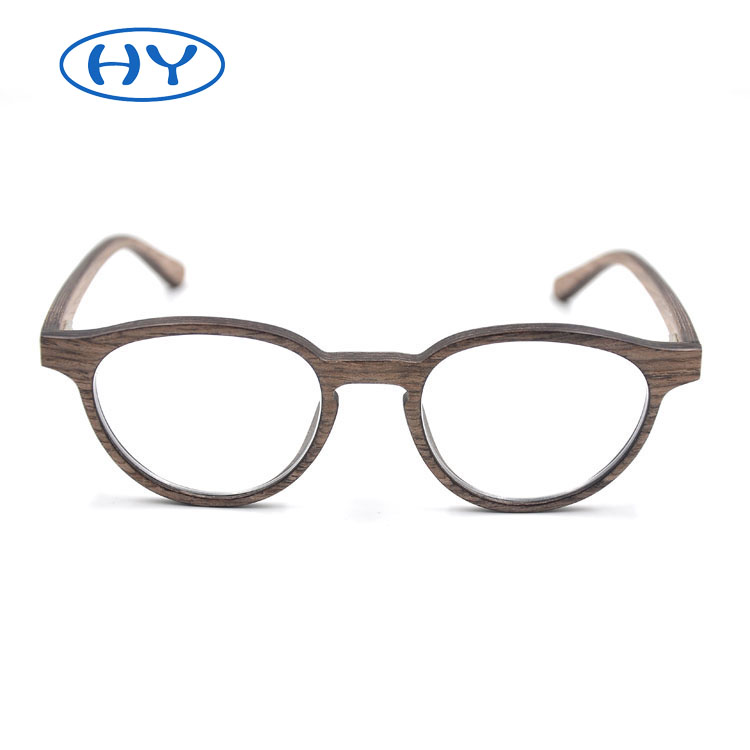 Retro 80's Wooden Frame Clear Lens Glasses